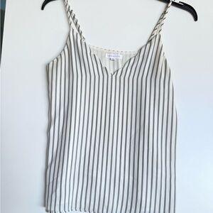 Socialite White and Black Sleeveless Fitted Camisole Size S Made in China